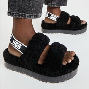 UGG black oh fluffita size 7